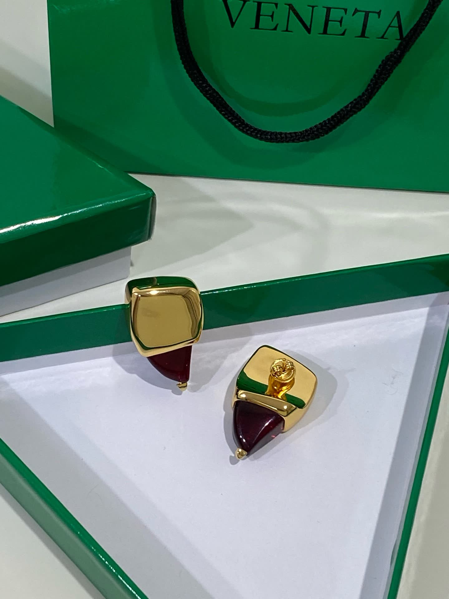 Bottega Veneta Gold Geometric Earrings